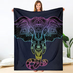 Colorful Spiritual Elephant Print Blanket
