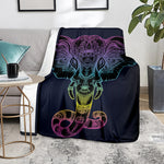 Colorful Spiritual Elephant Print Blanket