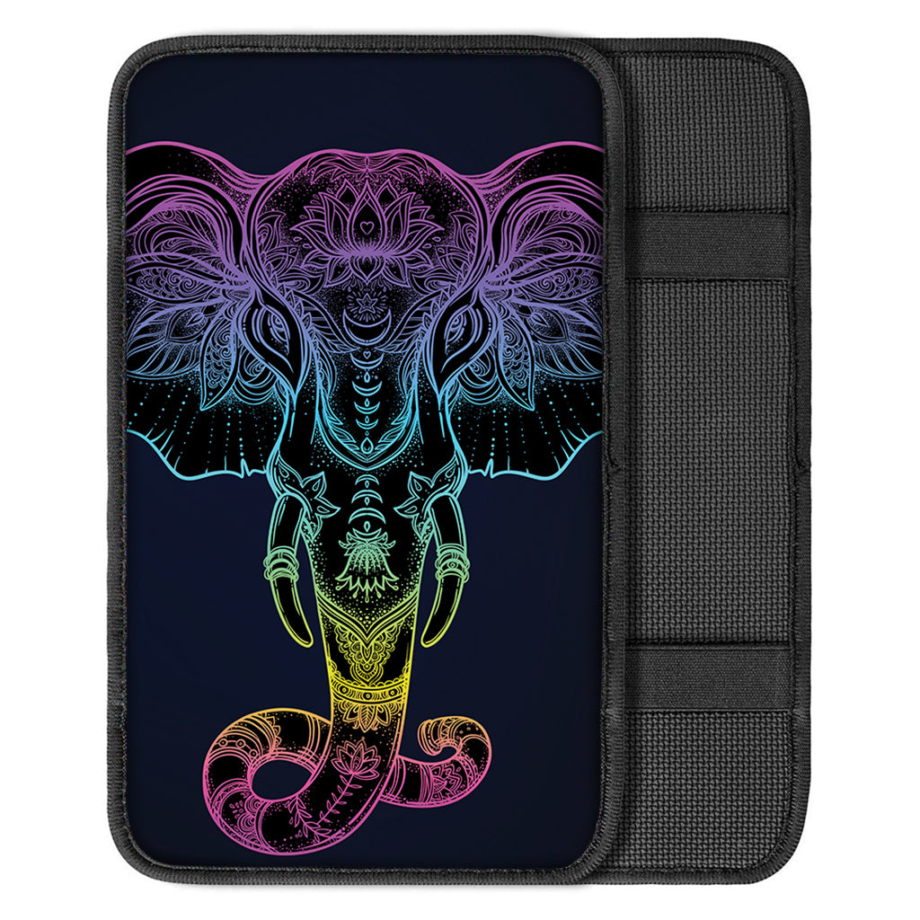 Colorful Spiritual Elephant Print Car Center Console Cover