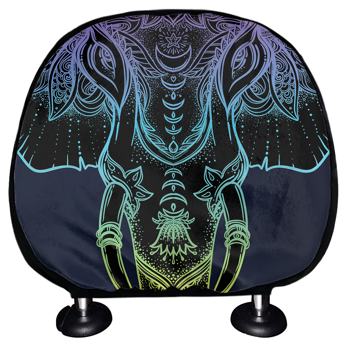 Colorful Spiritual Elephant Print Car Headrest Covers