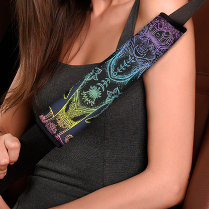 Colorful Spiritual Elephant Print Car Seat Belt Covers
