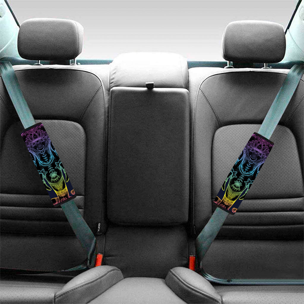 Colorful Spiritual Elephant Print Car Seat Belt Covers