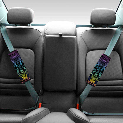Colorful Spiritual Elephant Print Car Seat Belt Covers