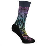 Colorful Spiritual Elephant Print Crew Socks