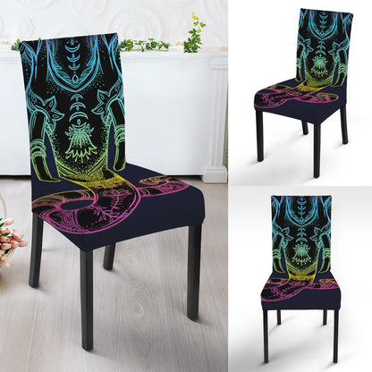 Colorful Spiritual Elephant Print Dining Chair Slipcover