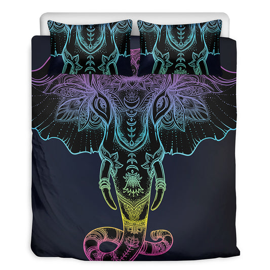 Colorful Spiritual Elephant Print Duvet Cover Bedding Set