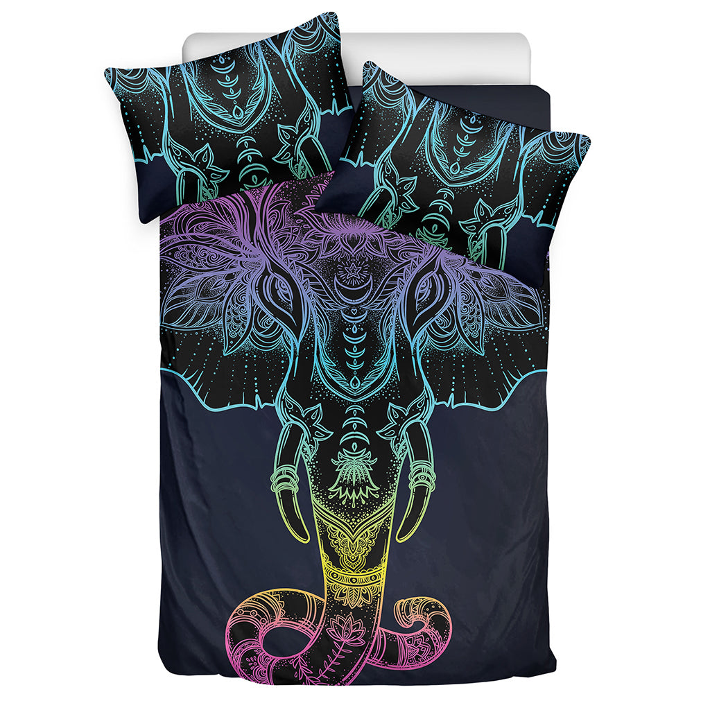Colorful Spiritual Elephant Print Duvet Cover Bedding Set
