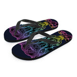 Colorful Spiritual Elephant Print Flip Flops