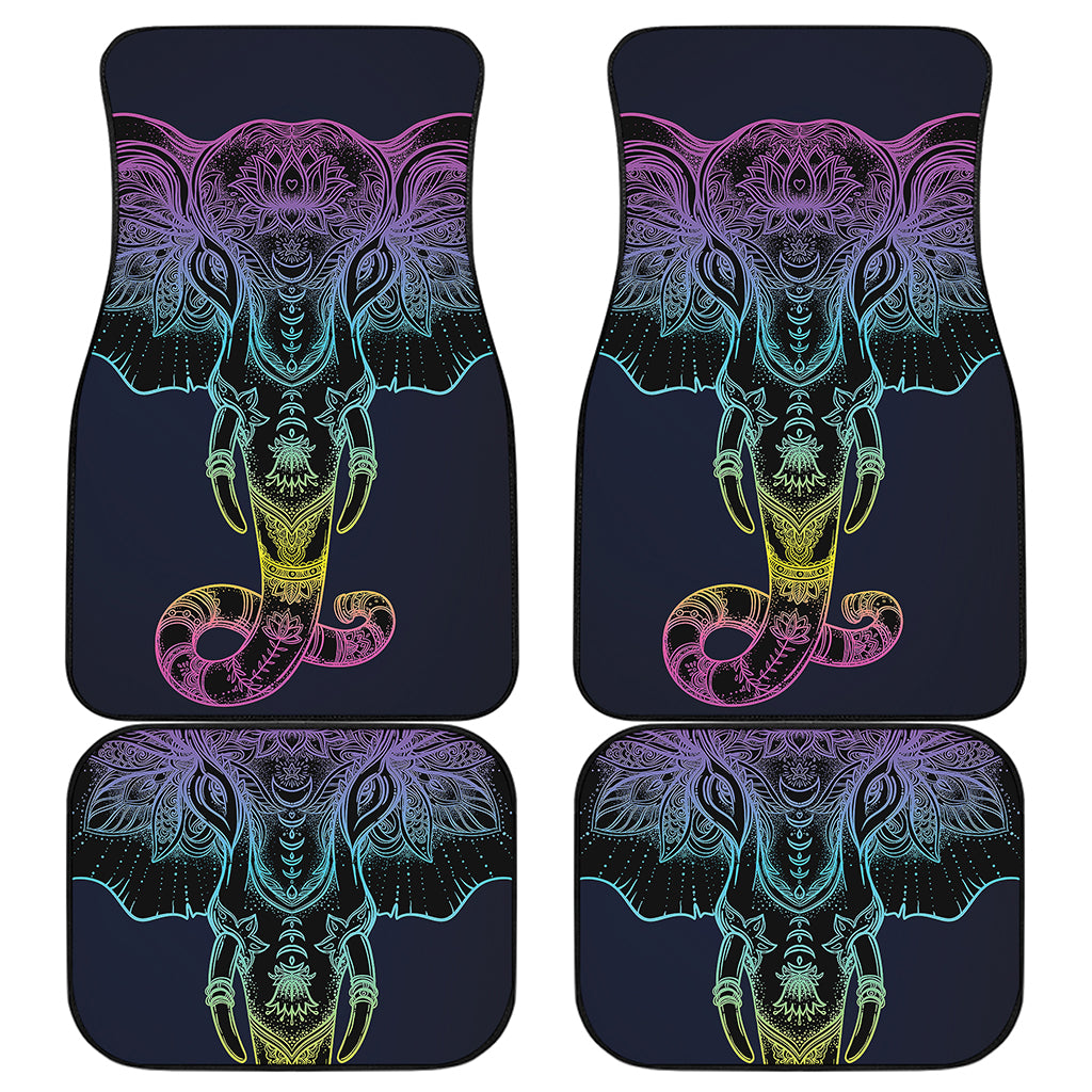 Colorful Spiritual Elephant Print Front and Back Car Floor Mats