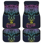 Colorful Spiritual Elephant Print Front and Back Car Floor Mats