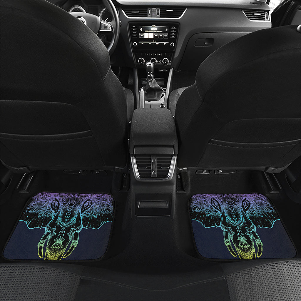 Colorful Spiritual Elephant Print Front and Back Car Floor Mats
