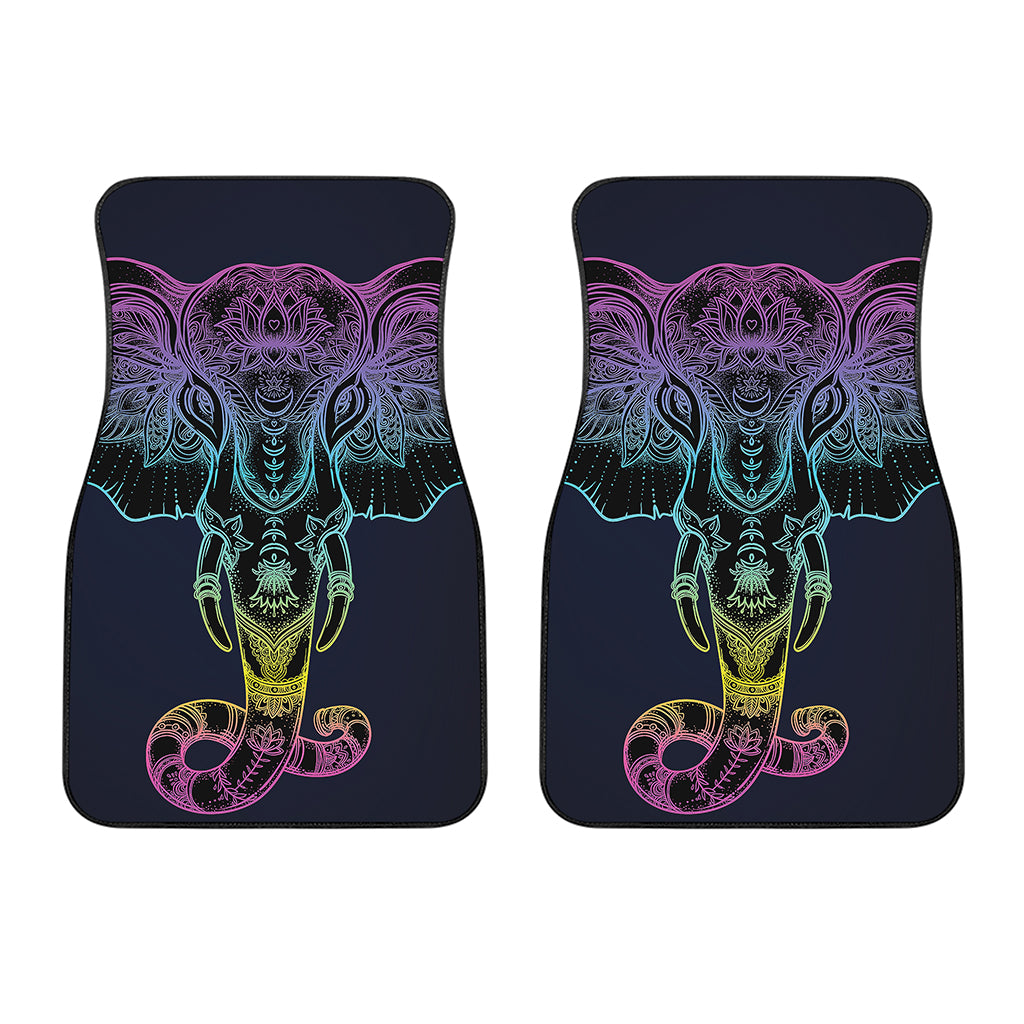 Colorful Spiritual Elephant Print Front Car Floor Mats