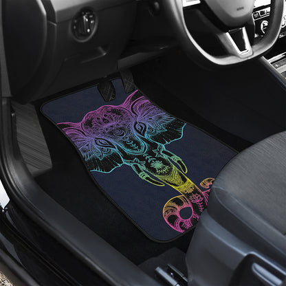 Colorful Spiritual Elephant Print Front Car Floor Mats