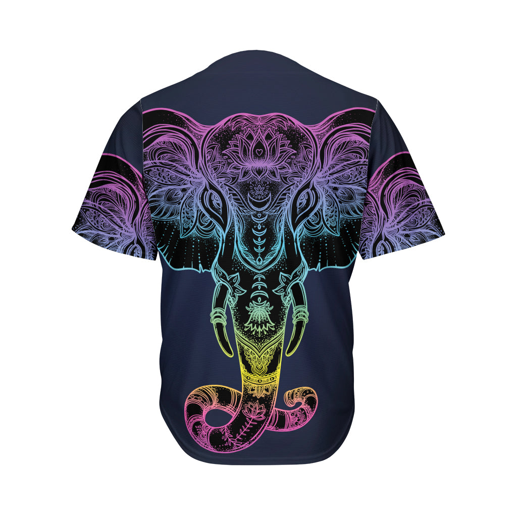 Colorful Spiritual Elephant Print Men's Baseball Jersey