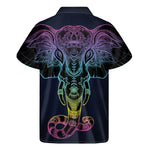 Colorful Spiritual Elephant Print Men's Short Sleeve Shirt