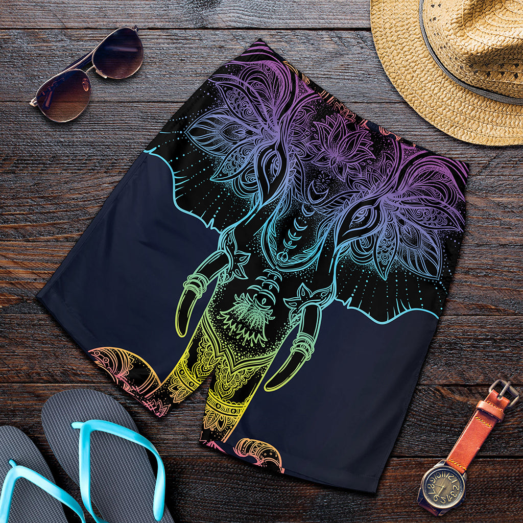 Colorful Spiritual Elephant Print Men's Shorts