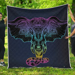 Colorful Spiritual Elephant Print Quilt