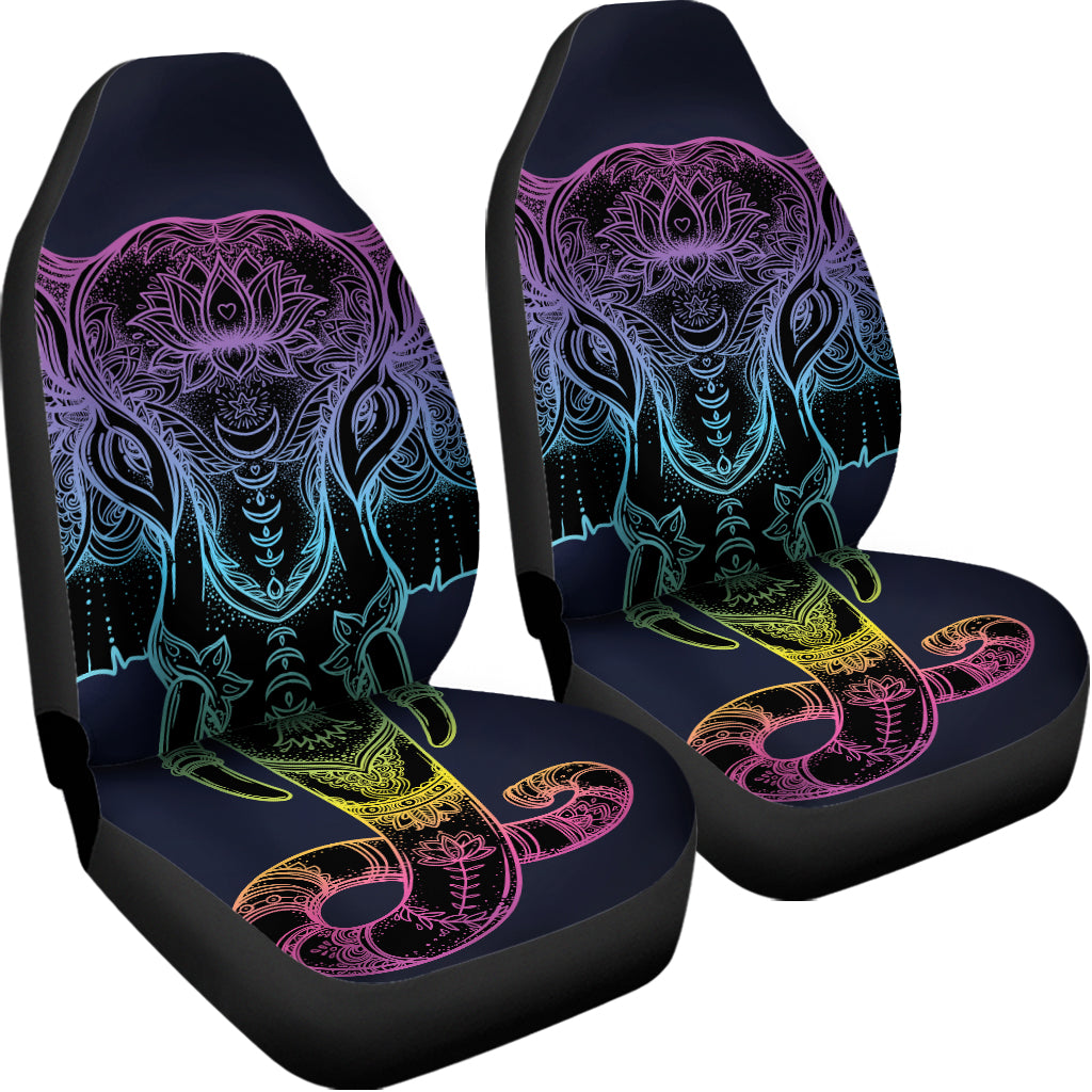 Colorful Spiritual Elephant Print Universal Fit Car Seat Covers