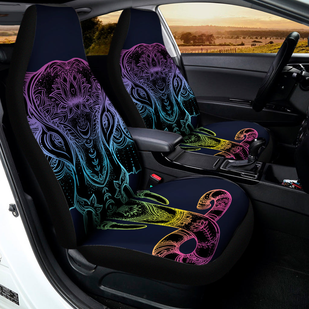 Colorful Spiritual Elephant Print Universal Fit Car Seat Covers