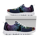 Colorful Spiritual Elephant Print White Sneakers