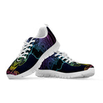 Colorful Spiritual Elephant Print White Sneakers