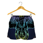 Colorful Spiritual Elephant Print Women's Shorts