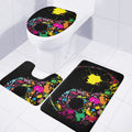 Colorful Splash Yin Yang Print 3 Piece Bath Mat Set