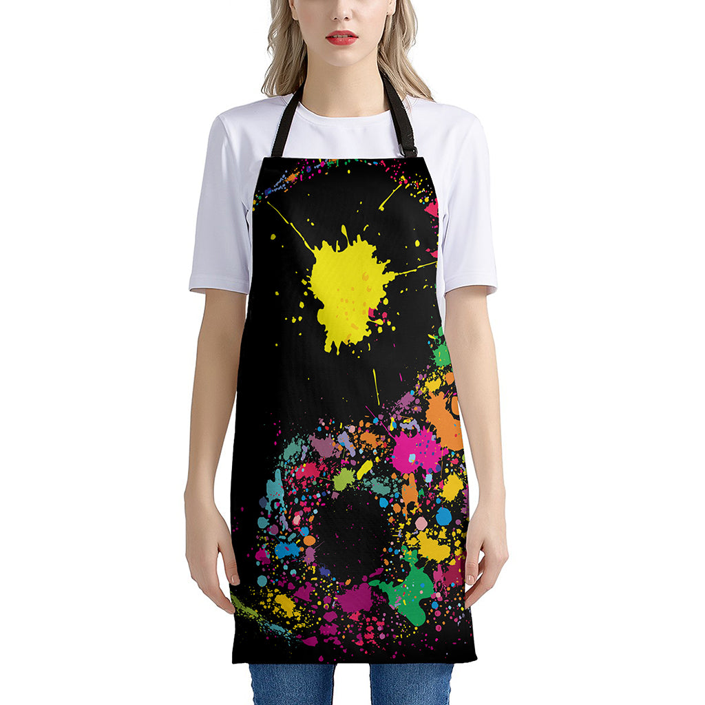 Colorful Splash Yin Yang Print Apron