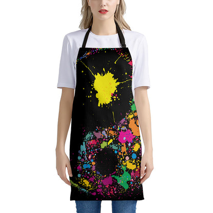 Colorful Splash Yin Yang Print Apron