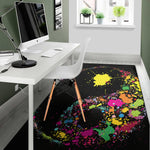 Colorful Splash Yin Yang Print Area Rug