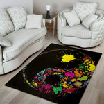 Colorful Splash Yin Yang Print Area Rug