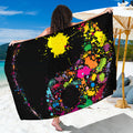 Colorful Splash Yin Yang Print Beach Sarong Wrap