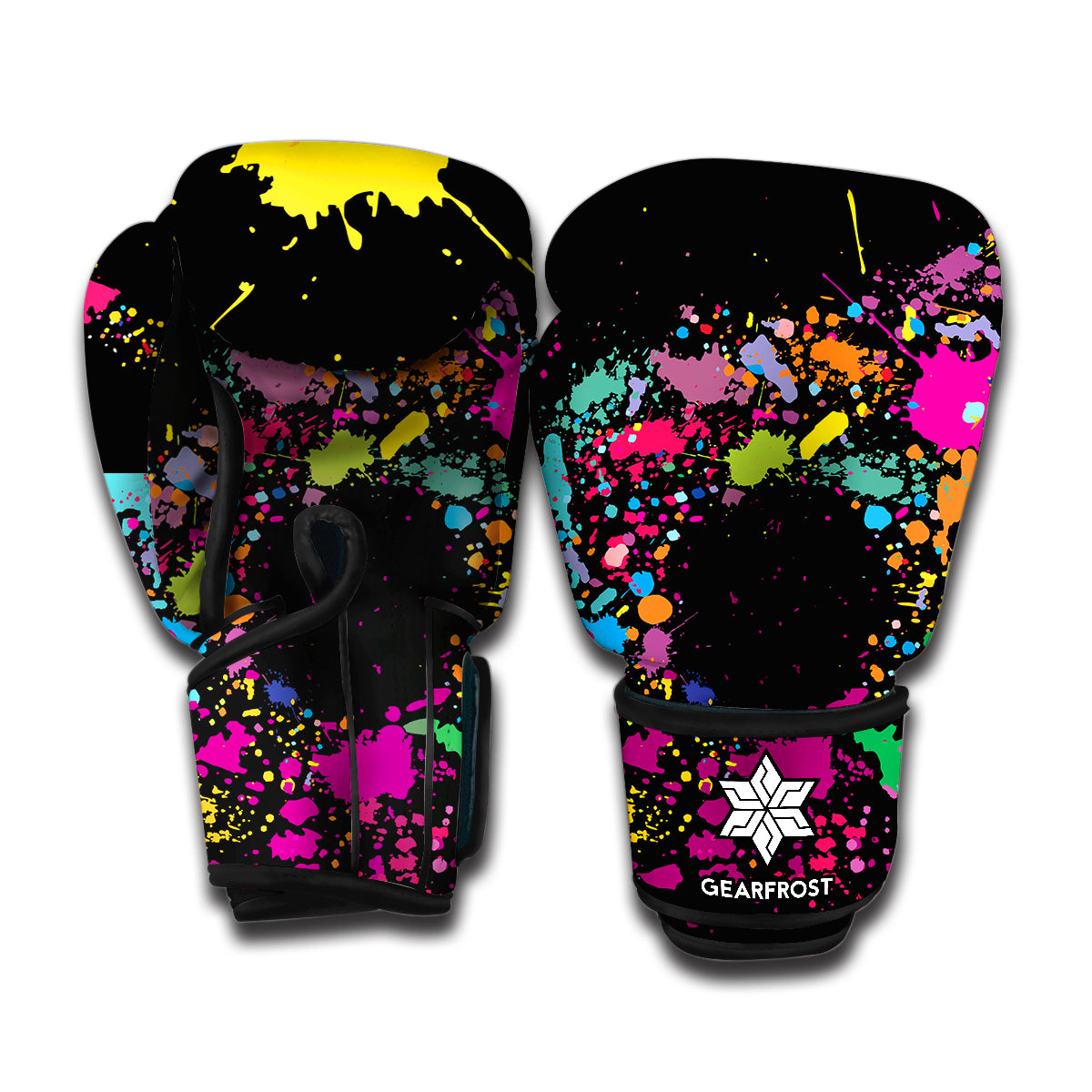 Colorful Splash Yin Yang Print Boxing Gloves