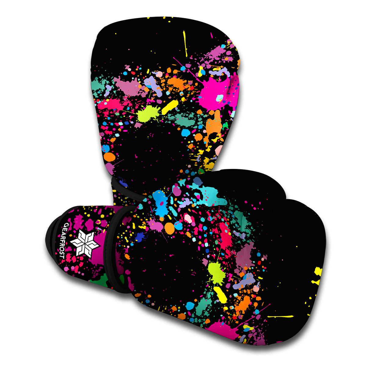 Colorful Splash Yin Yang Print Boxing Gloves