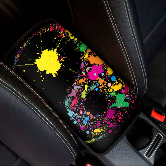 Colorful Splash Yin Yang Print Car Center Console Cover