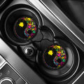 Colorful Splash Yin Yang Print Car Coasters