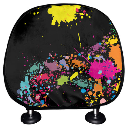 Colorful Splash Yin Yang Print Car Headrest Covers