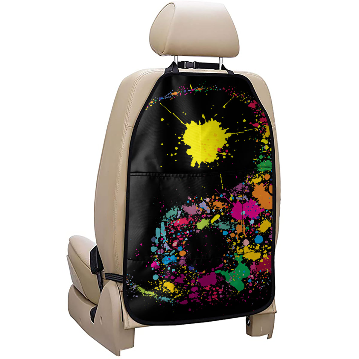 Colorful Splash Yin Yang Print Car Seat Organizers