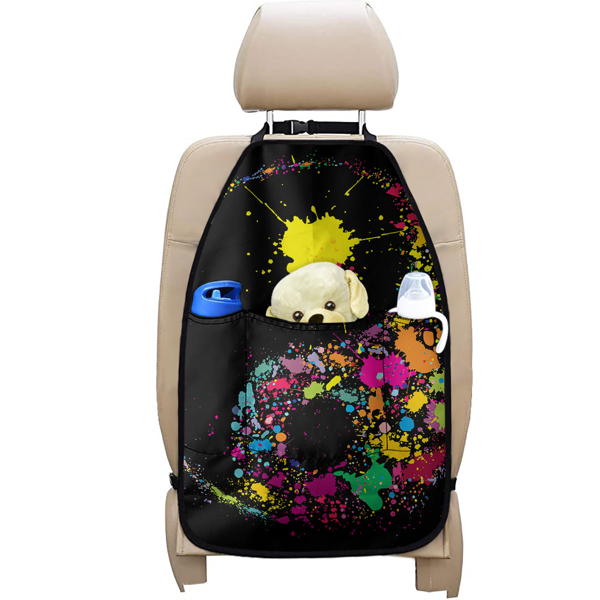 Colorful Splash Yin Yang Print Car Seat Organizers