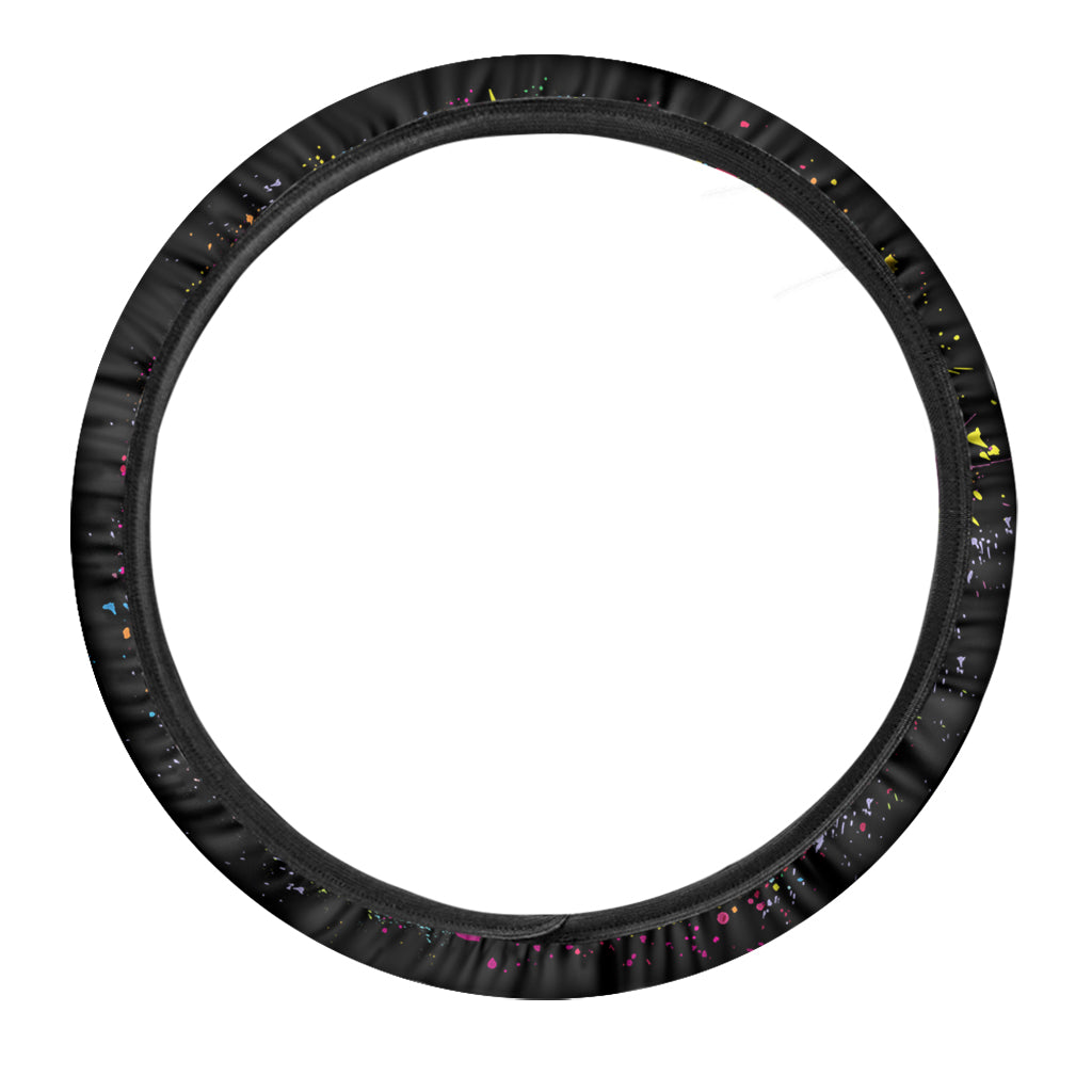 Colorful Splash Yin Yang Print Car Steering Wheel Cover