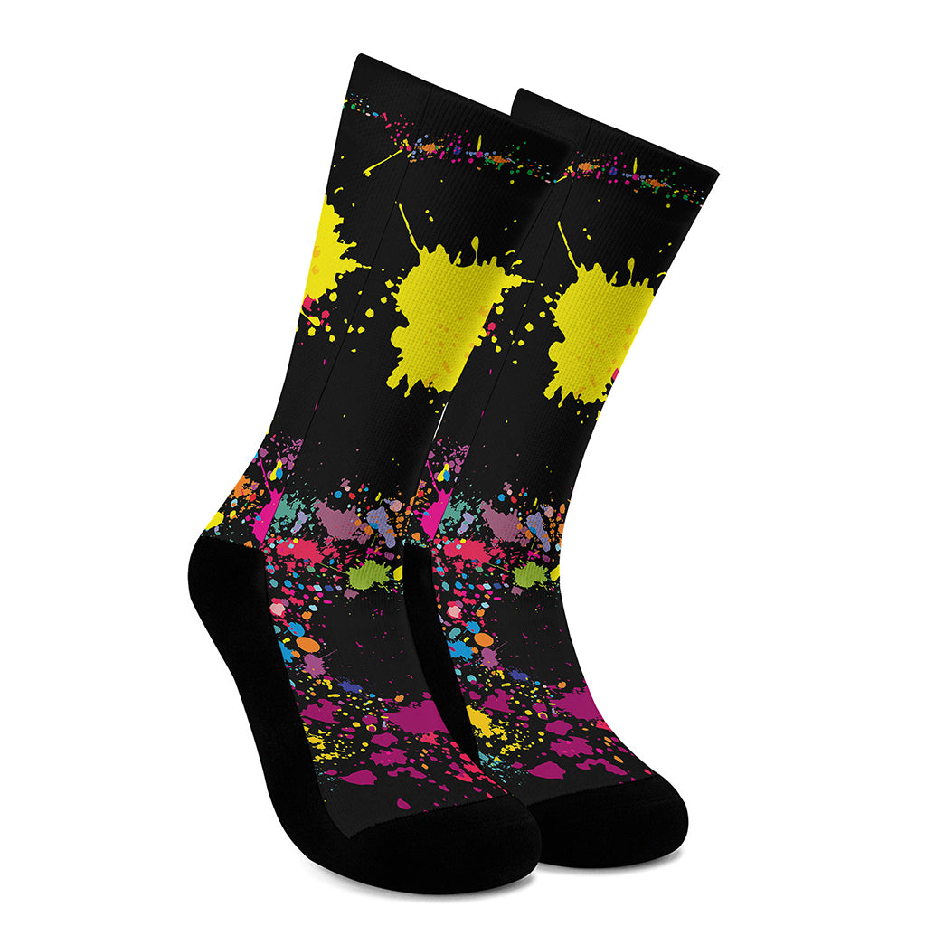 Colorful Splash Yin Yang Print Crew Socks