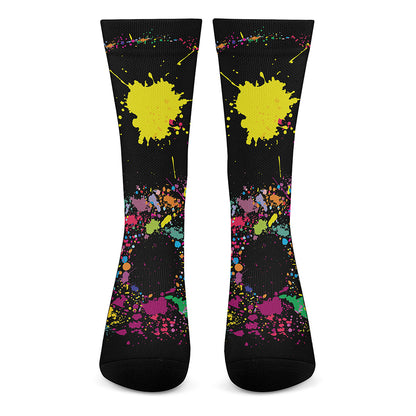 Colorful Splash Yin Yang Print Crew Socks