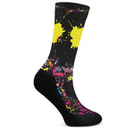 Colorful Splash Yin Yang Print Crew Socks