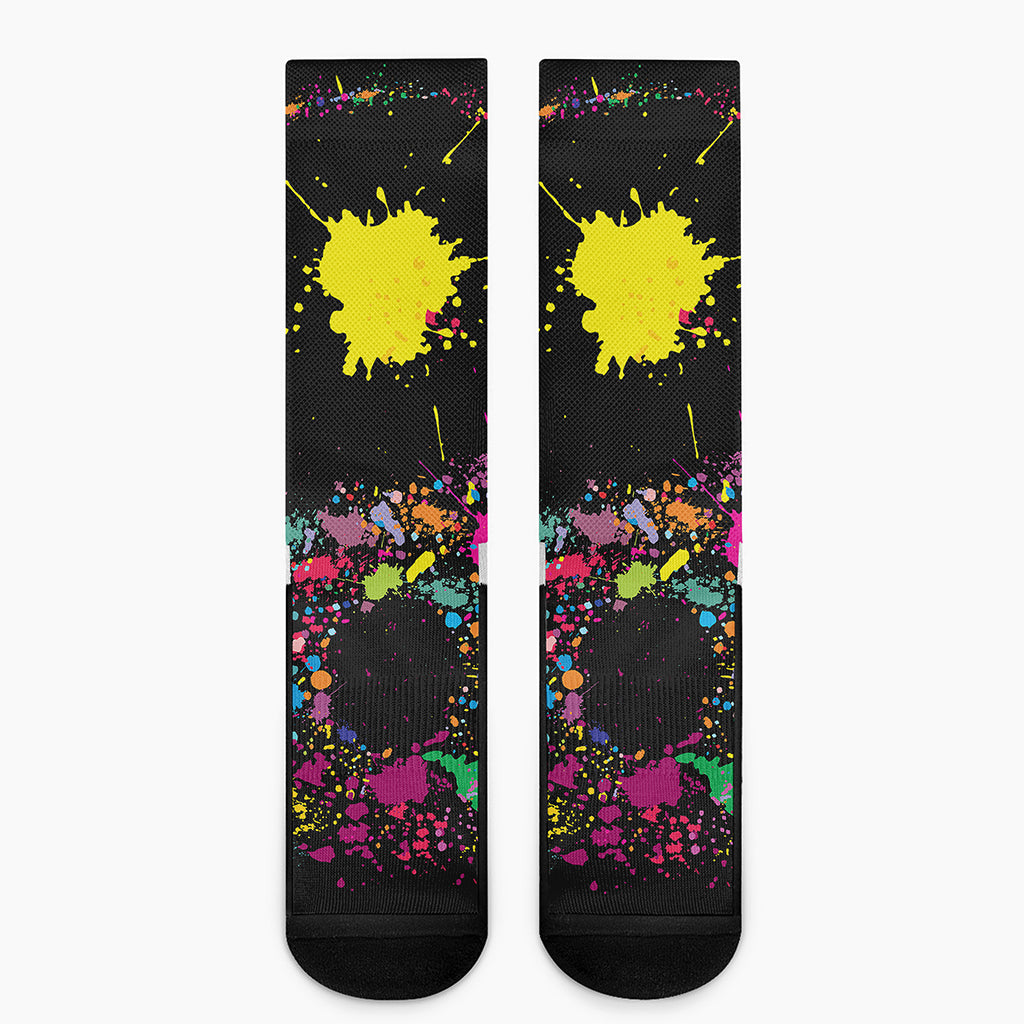 Colorful Splash Yin Yang Print Crew Socks