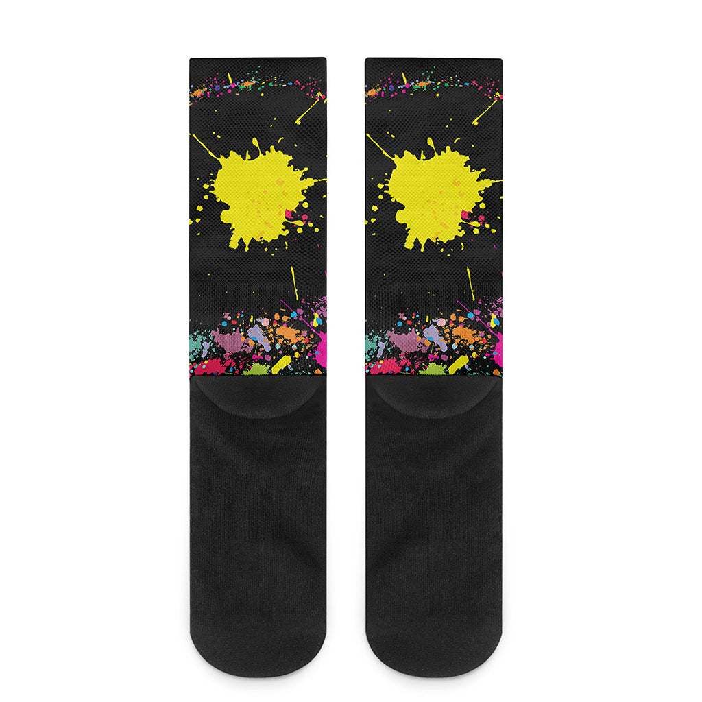 Colorful Splash Yin Yang Print Crew Socks