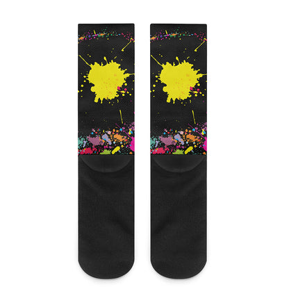 Colorful Splash Yin Yang Print Crew Socks