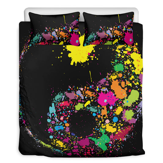 Colorful Splash Yin Yang Print Duvet Cover Bedding Set