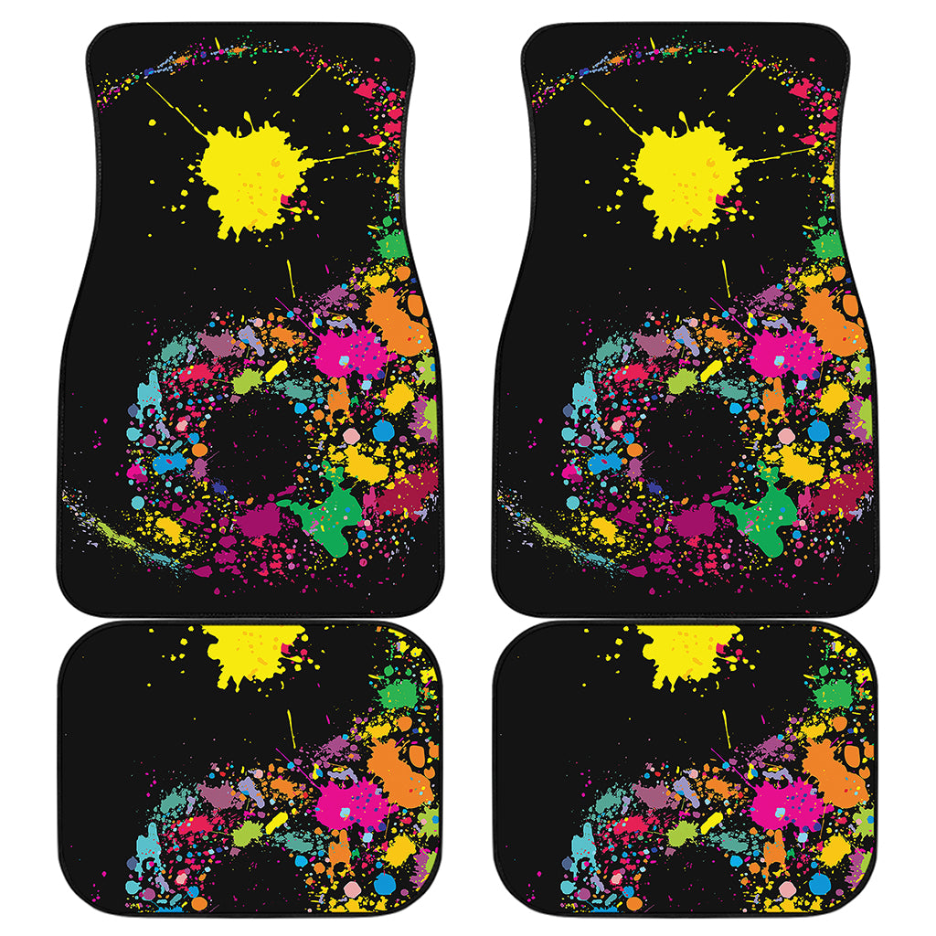 Colorful Splash Yin Yang Print Front and Back Car Floor Mats