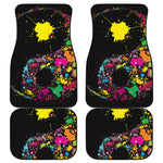 Colorful Splash Yin Yang Print Front and Back Car Floor Mats