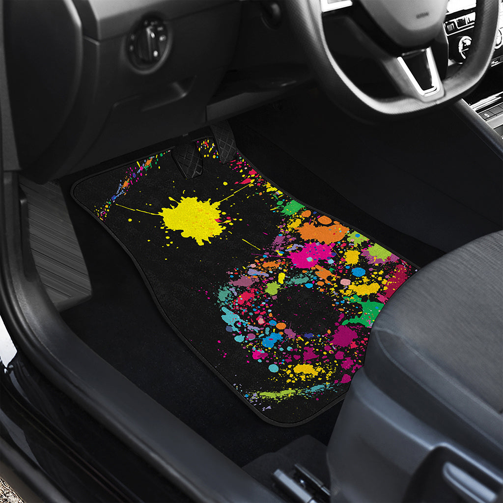 Colorful Splash Yin Yang Print Front and Back Car Floor Mats